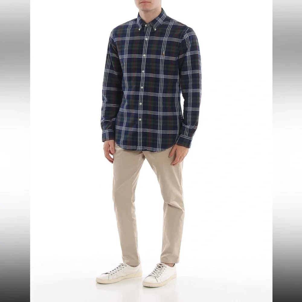 Ralph Lauren Plaid Cotton Button-Down Classic Fit Tartan Shirt Size XL NWOT